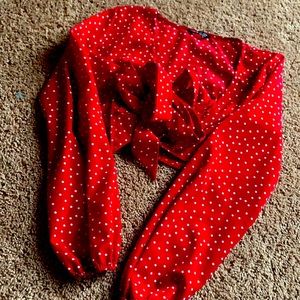 Cropped polka dot blouse! Super cute; only worn once